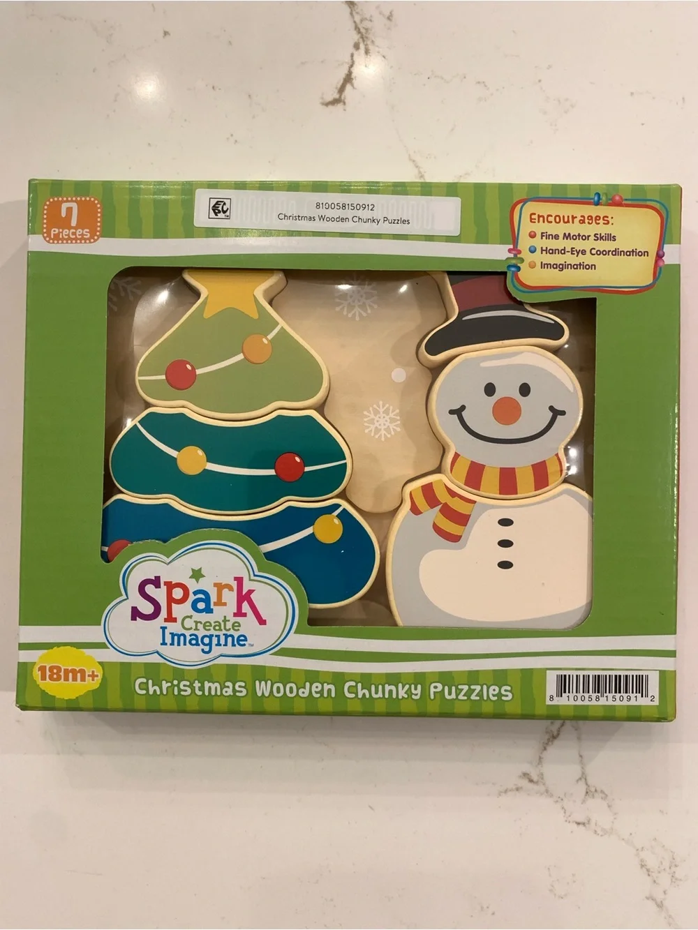 Christmas Wooden Puzzles by Spark Create Imagine contains 2 puzzles NEW